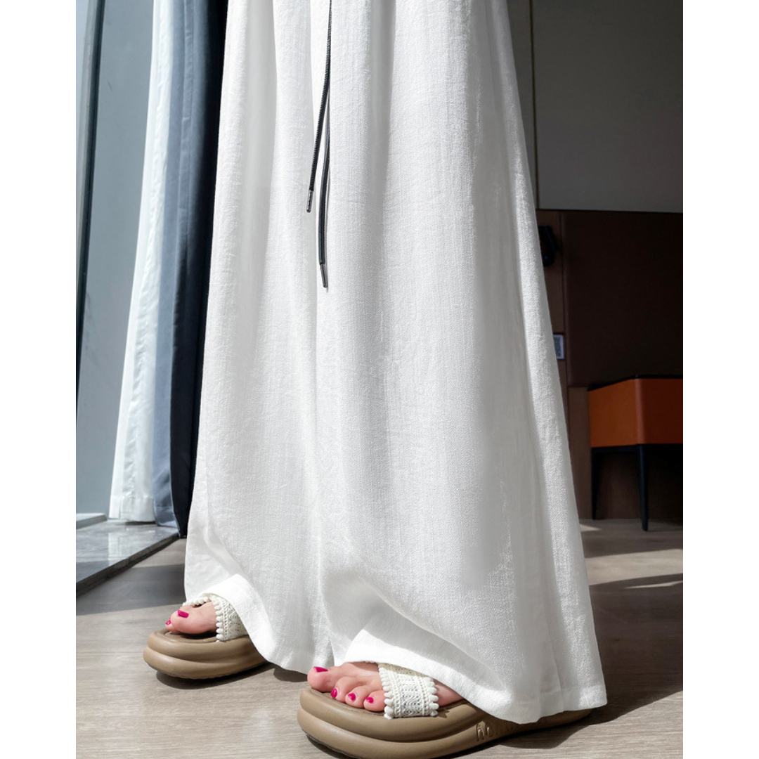 Alba Tie Wide Flax Pants