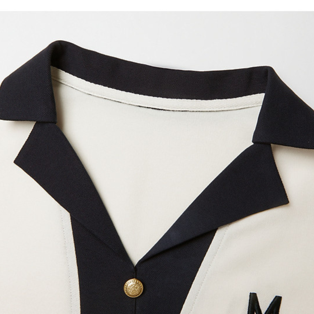 Marcie Contrast Button Collar T-Shirt