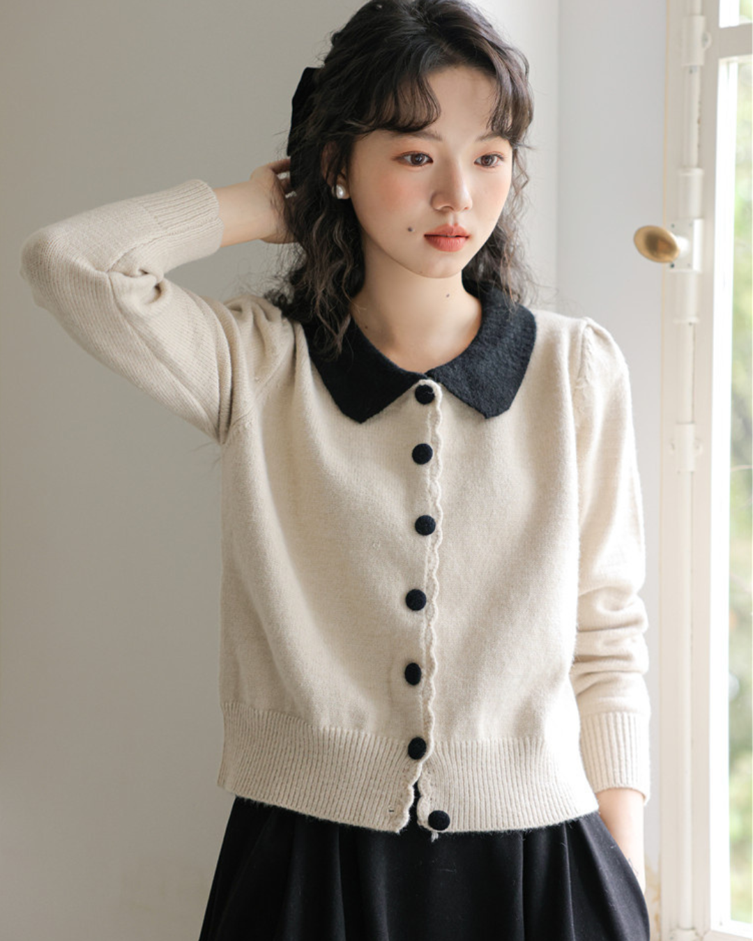 Elodie Soft Collar Knit Cardigan