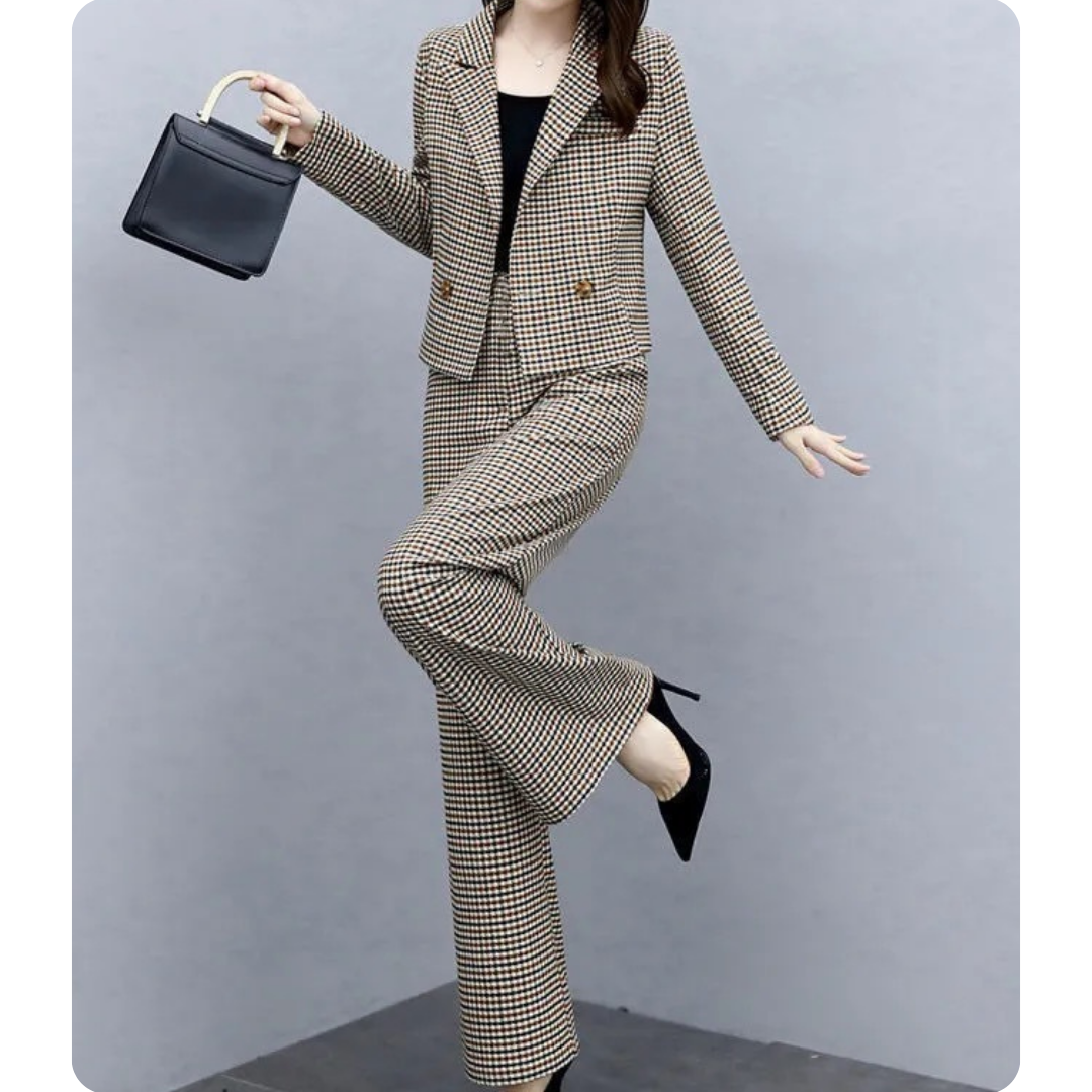 Ivy Check Cropped Suit Set
