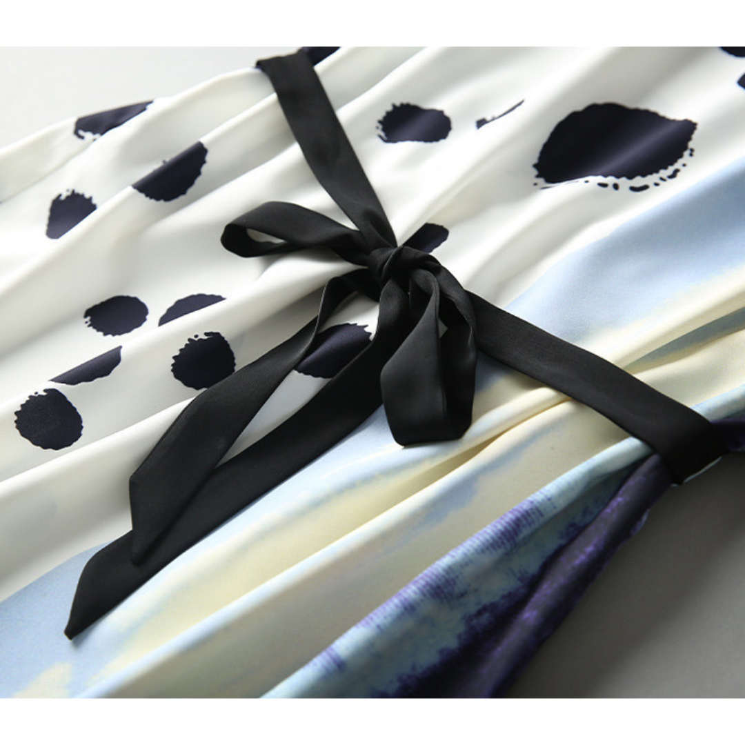 Azure Flow Ink Dot Dress