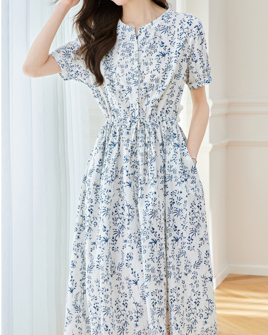 Lina Mist Print Midi Dress