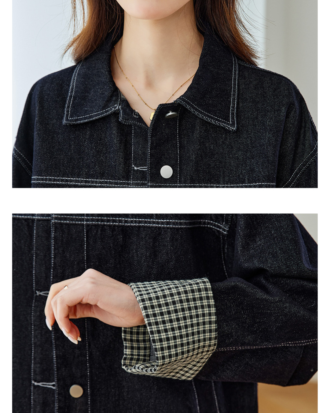 Indigo Check Cuff Jacket