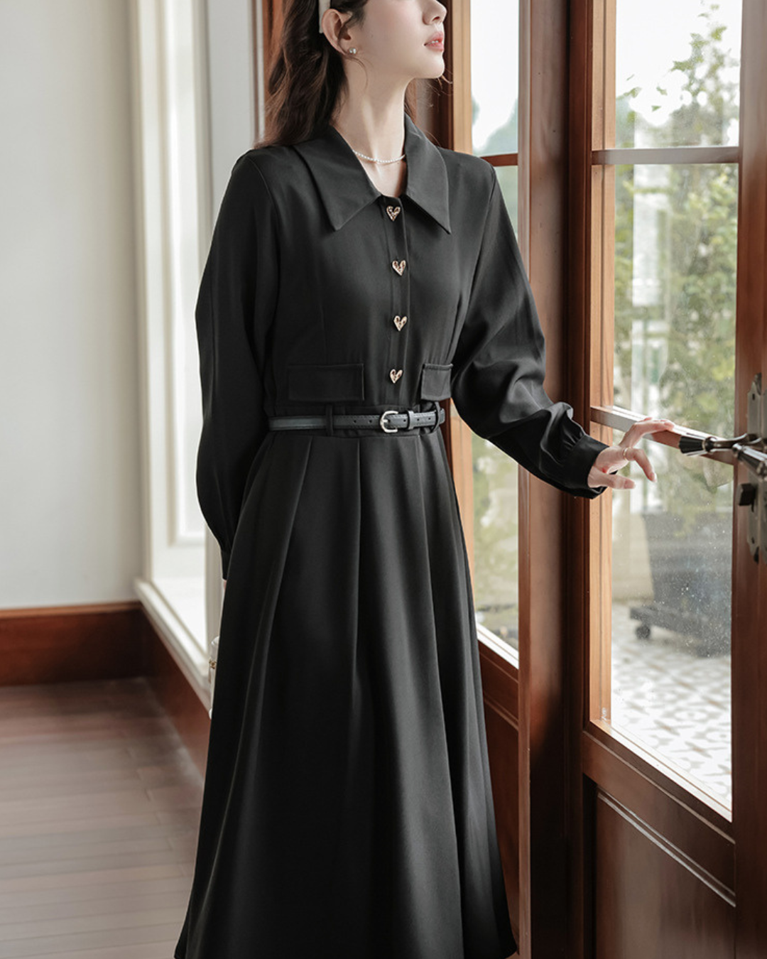 Adele Charm Pleat Midi Dress