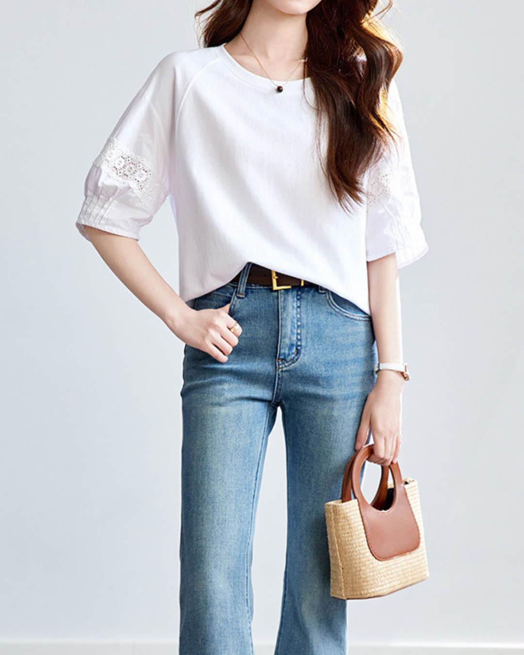 Mira Calm Lace Sleeve T-Shirt