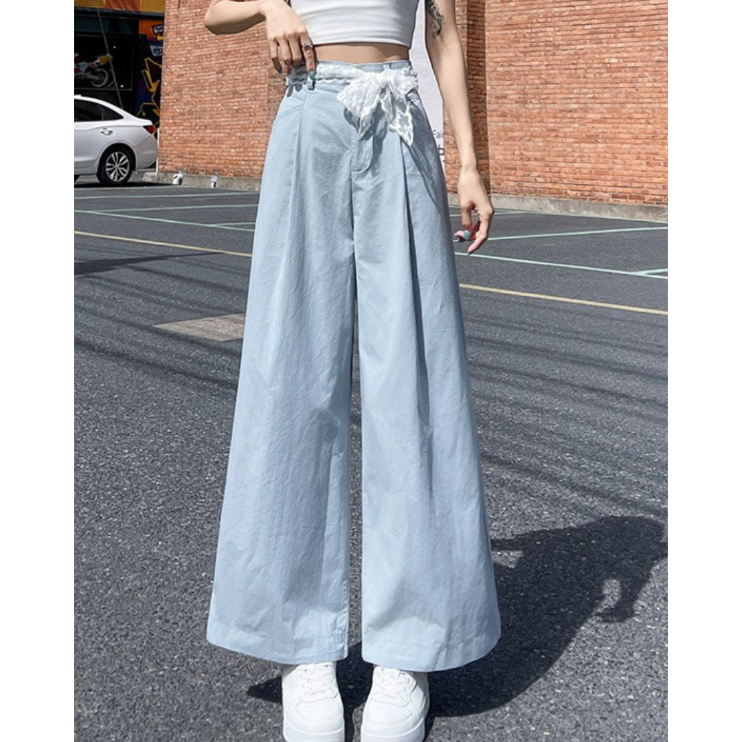 Liora Lace Bow Cotton Trousers