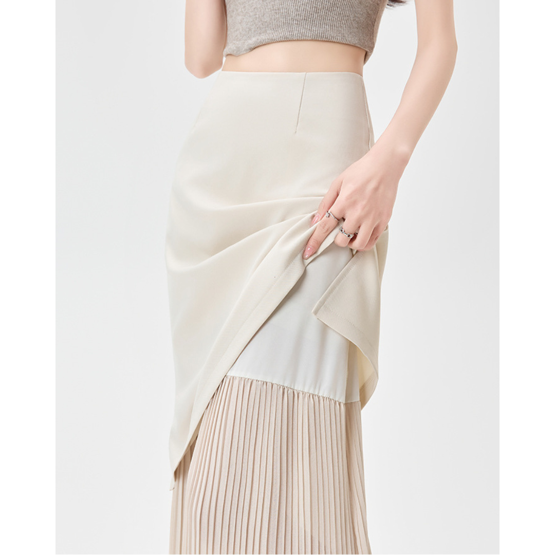 Mina Pleat Layer Midi Skirt