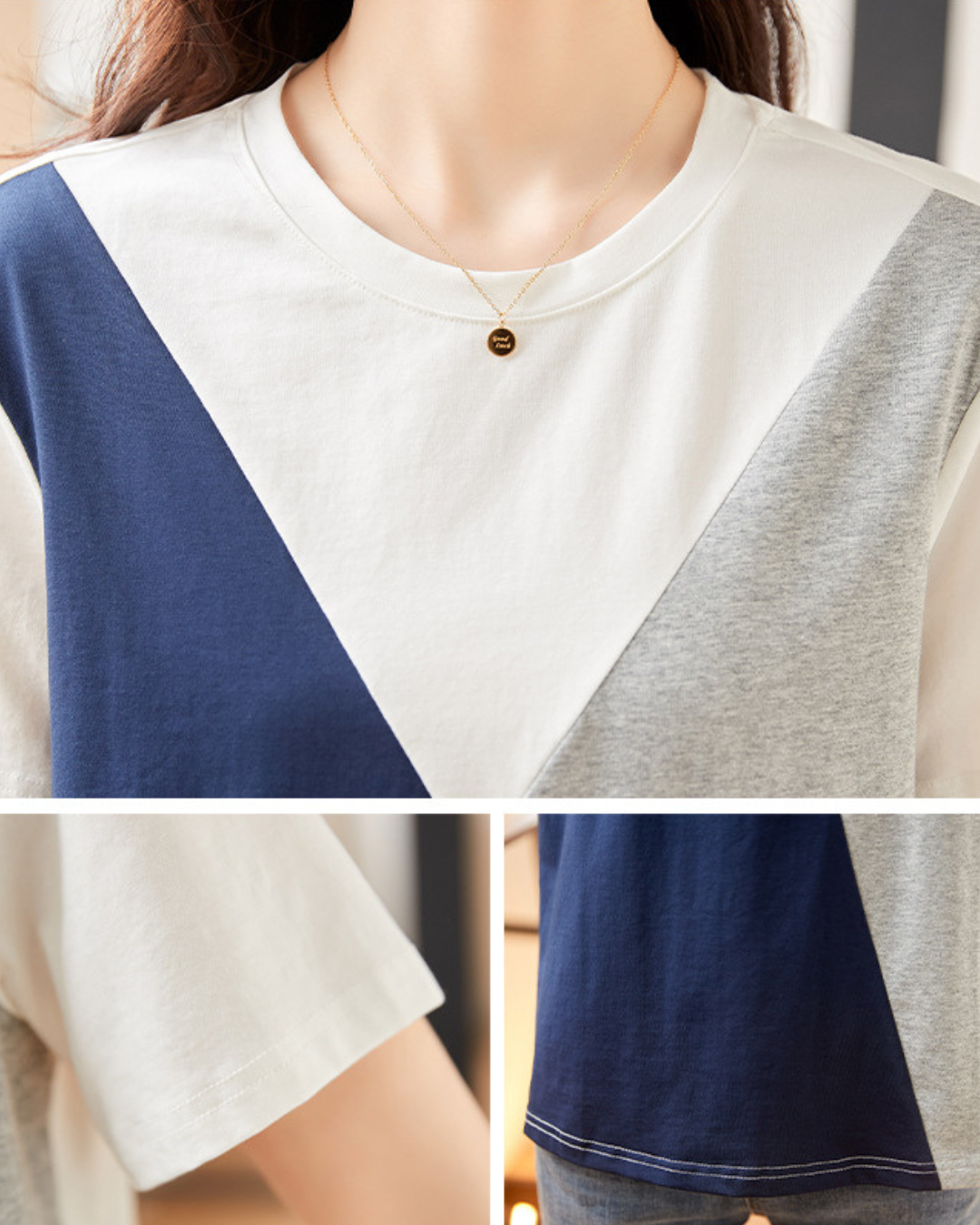 Mira Soft Block Cotton T-Shirt