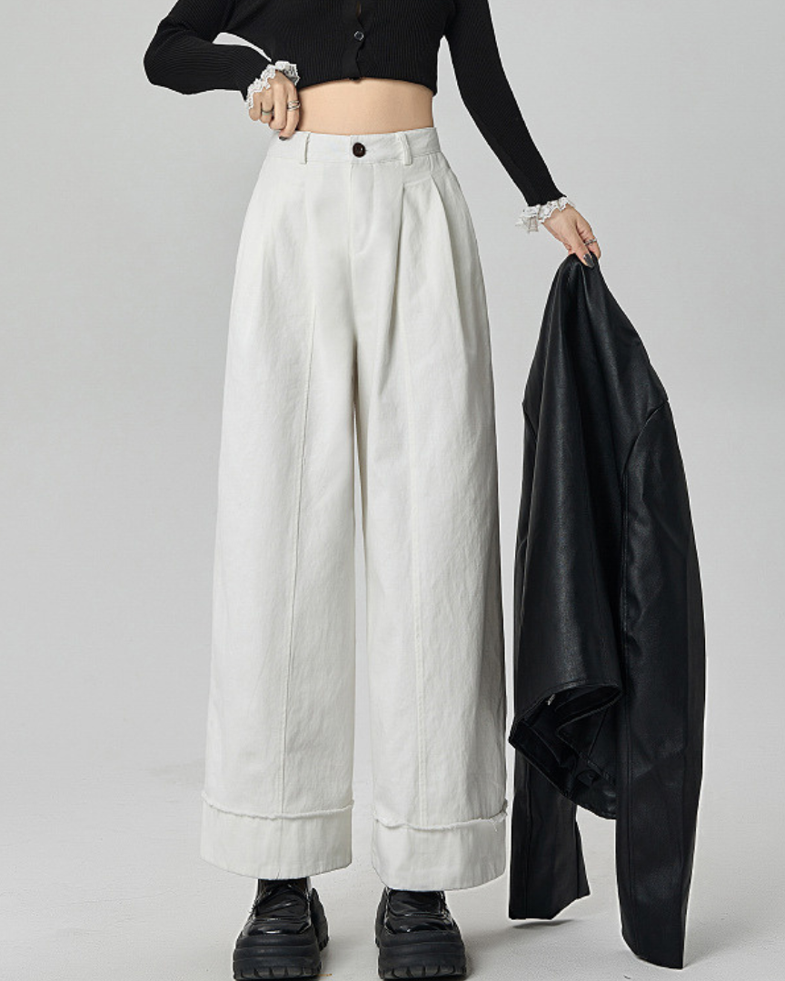 Mira Folded Wide Cotton Pants