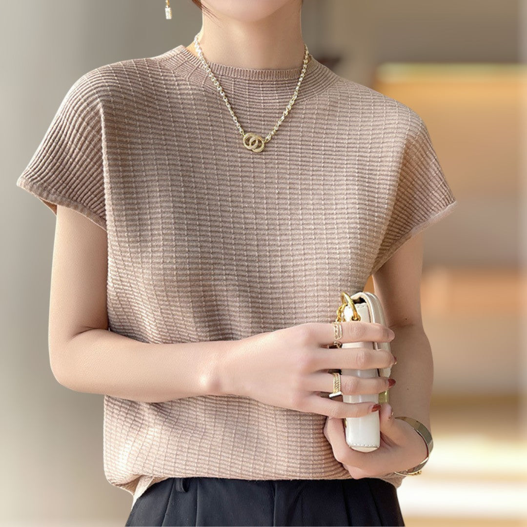 Lena Calm Ribbed Knit Tee