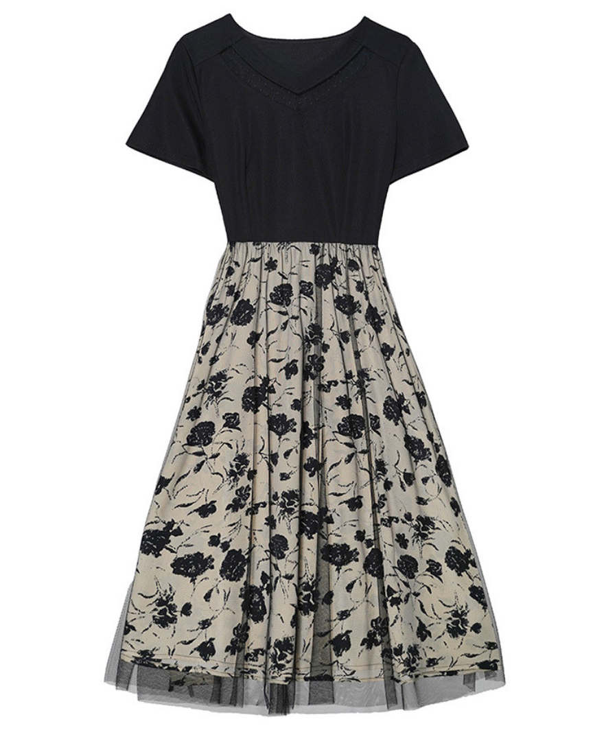 Mara Line Floral Mesh Dress