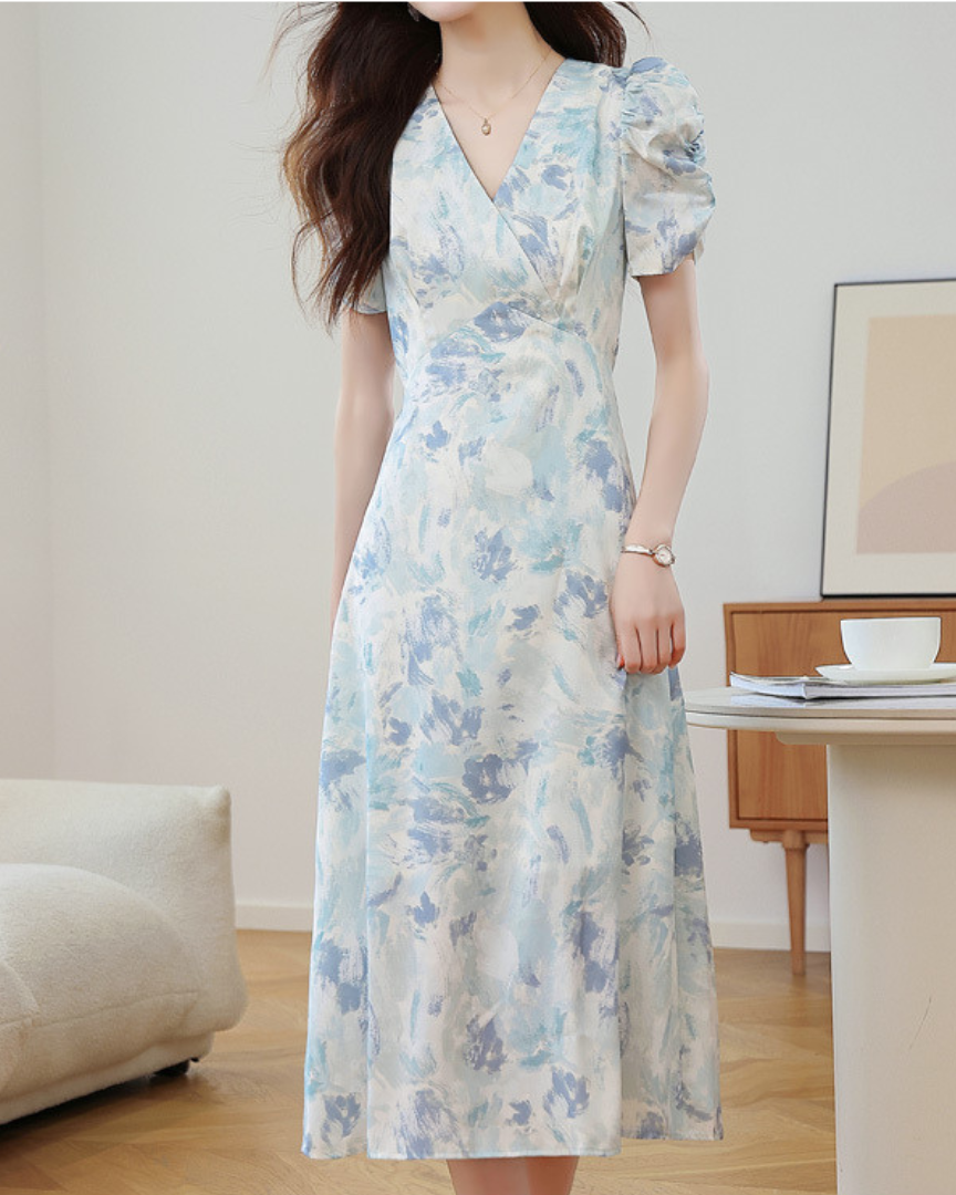 Amara Breeze Watercolor Midi Dress
