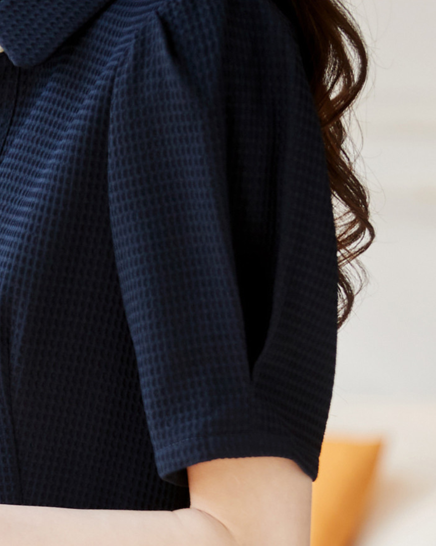 Adele Pearl Button Flare Dress