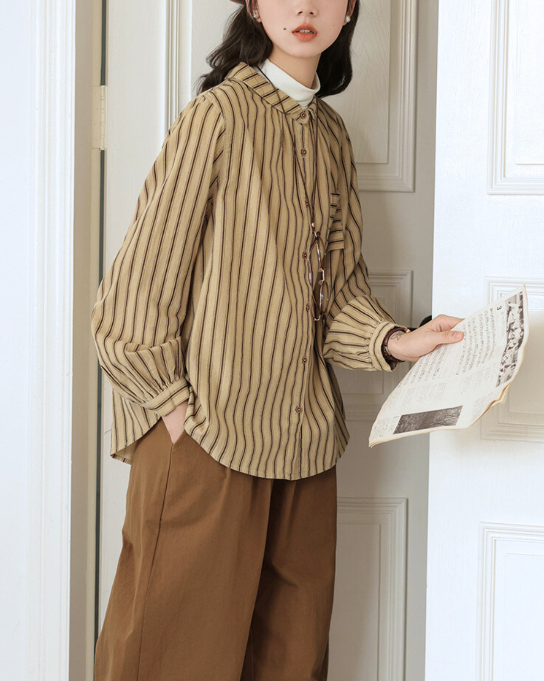 Elora Stripe Collar Blouse