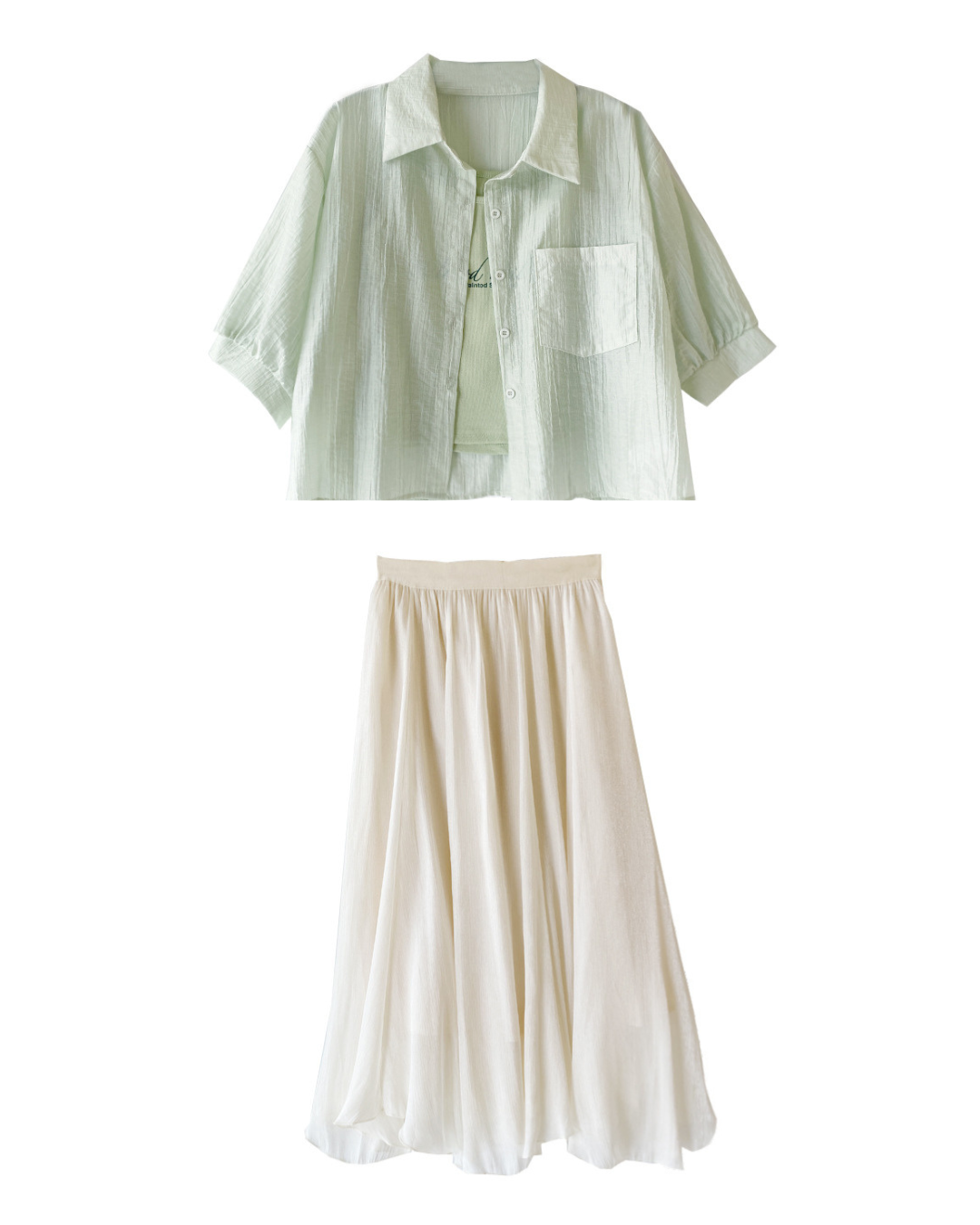 Lila Layered Voile Skirt Set