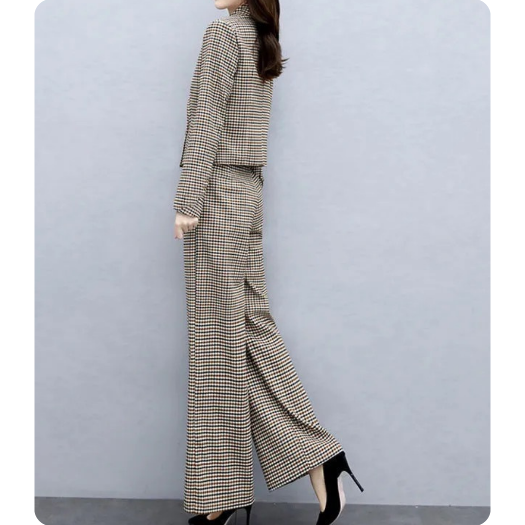 Ivy Check Cropped Suit Set