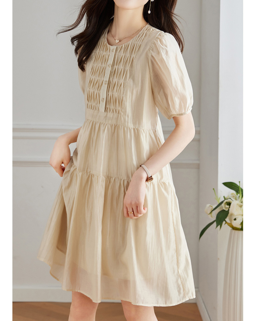 Flora Tier Smock Midi Dress