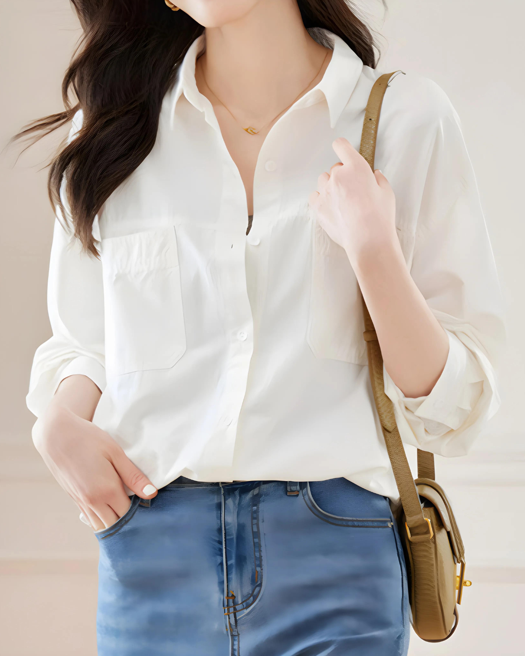 Lina Flow Cotton Pocket Shirt