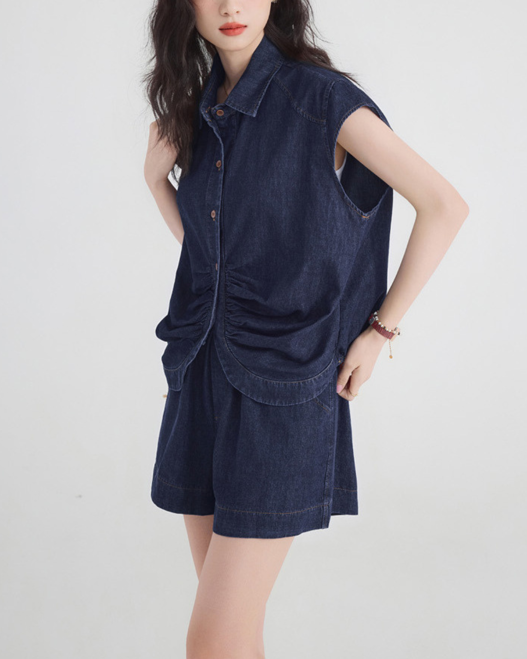 Aurea Ease Denim Short Set