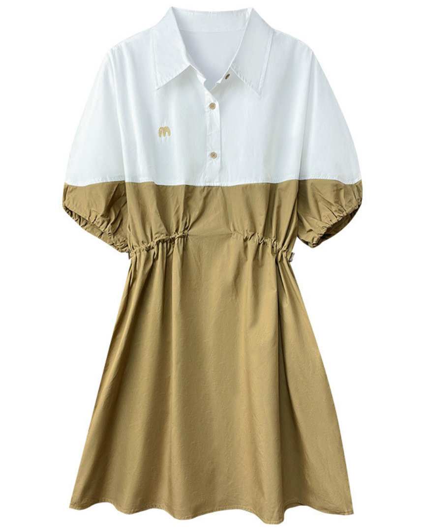 Olive Panel Soft Cinch Dress