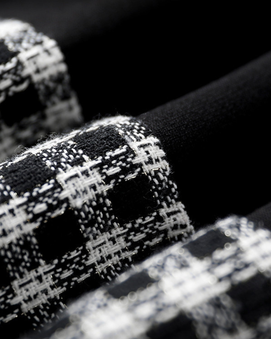 Noir Ease Check Knit Dress