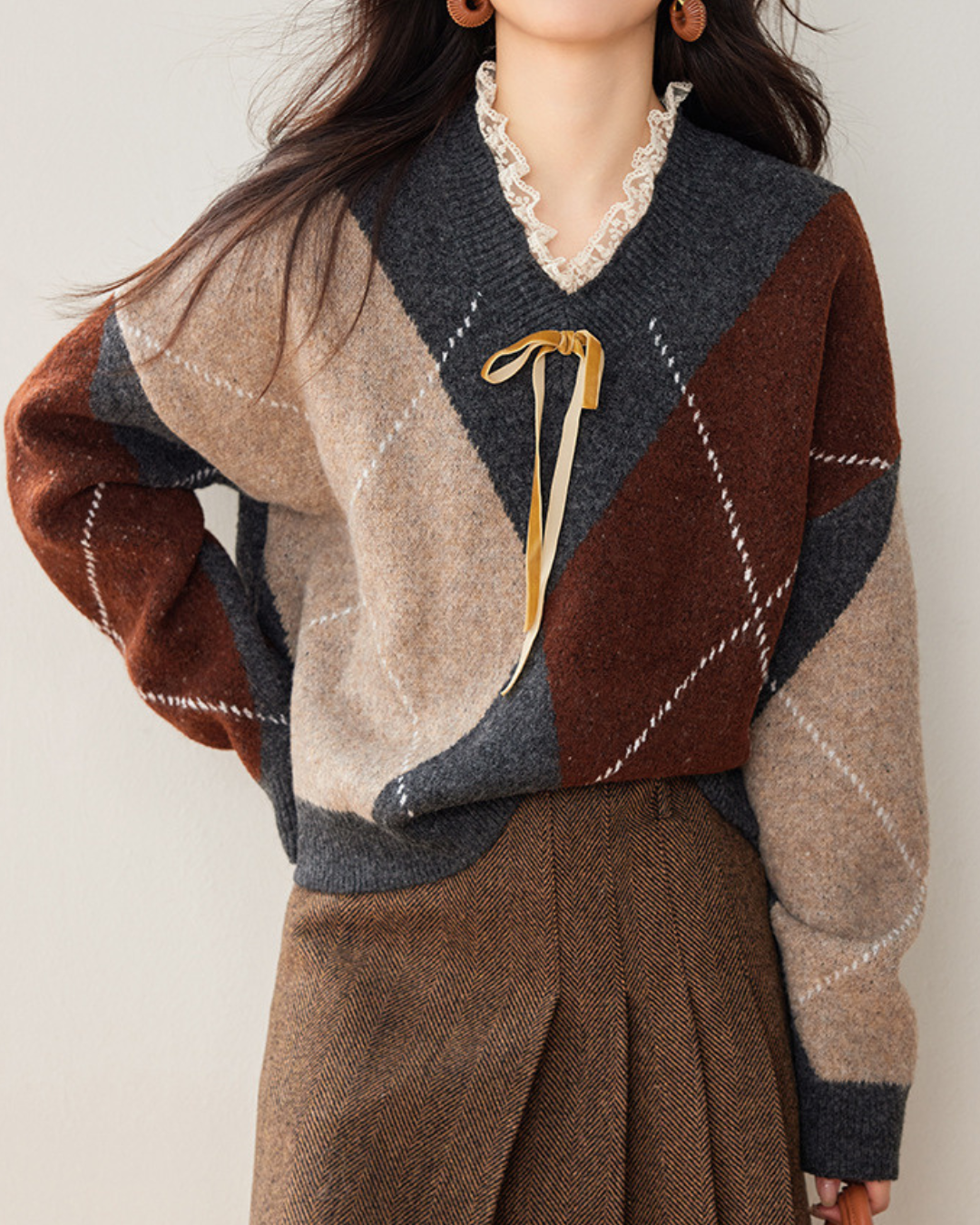 Autumn Soft Patchwork Sweater