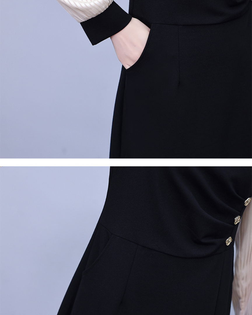 Mira Line Contrast Wrap Dress