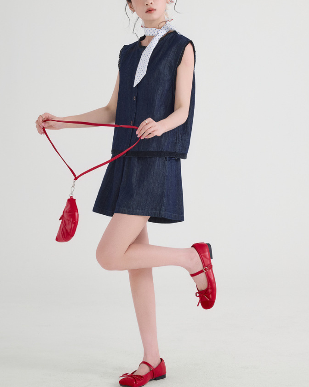 Rue Ease Gathered Denim Set