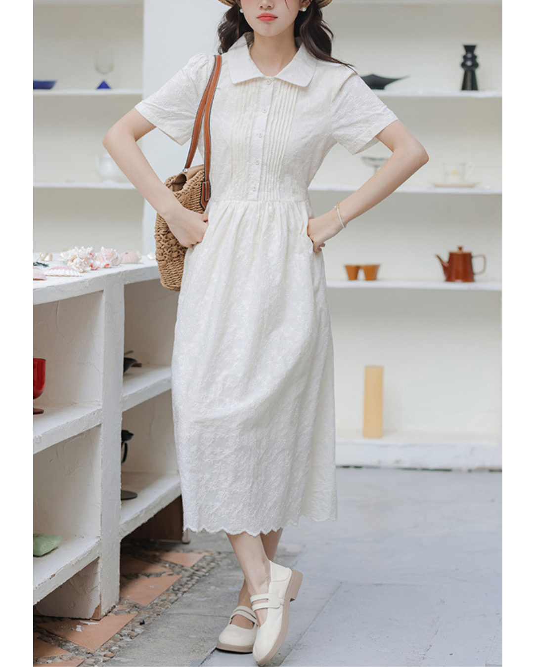 Elora Bloom Texture Shirt Dress