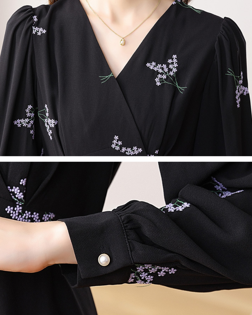 Liliane Bloom Draped Midi Dress