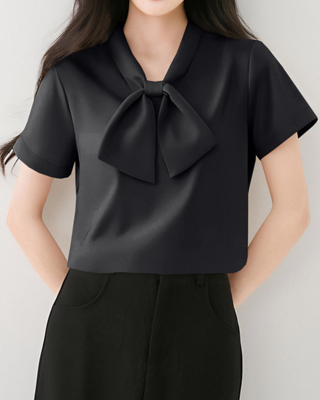 Alba Soft Bow Collar Blouse