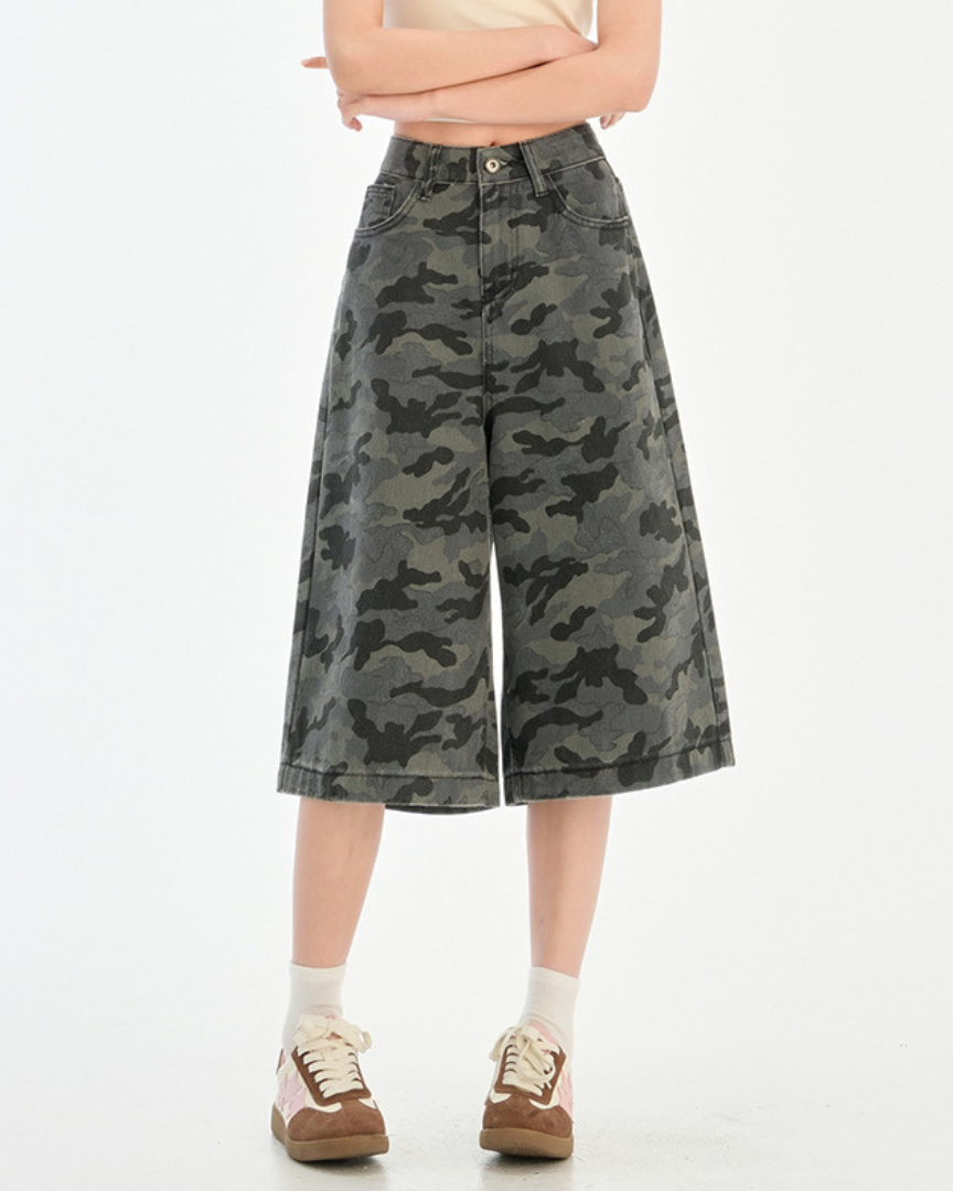 Lana Ease Camo Wide Crop Pants