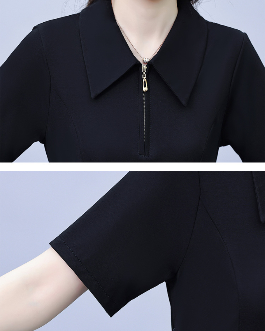 Lyna Sharp Collar Flare Dress