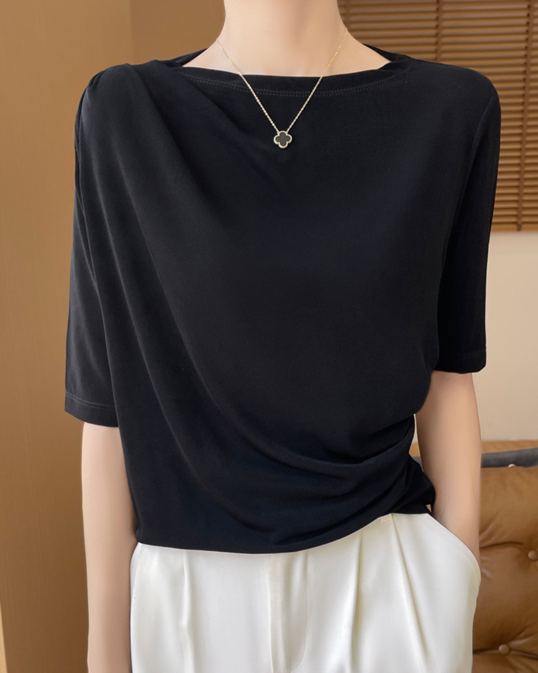 Elise Drape Acetate T-Shirt