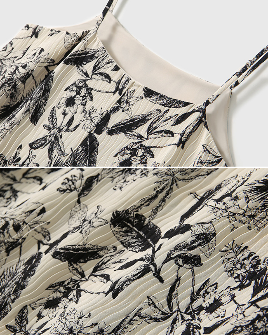 Ivy Flow Botanical Pleated Dress