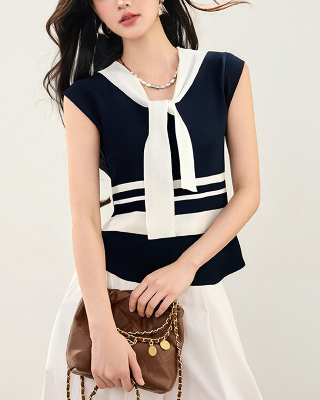 Marlow Tie Collar Knit Vest