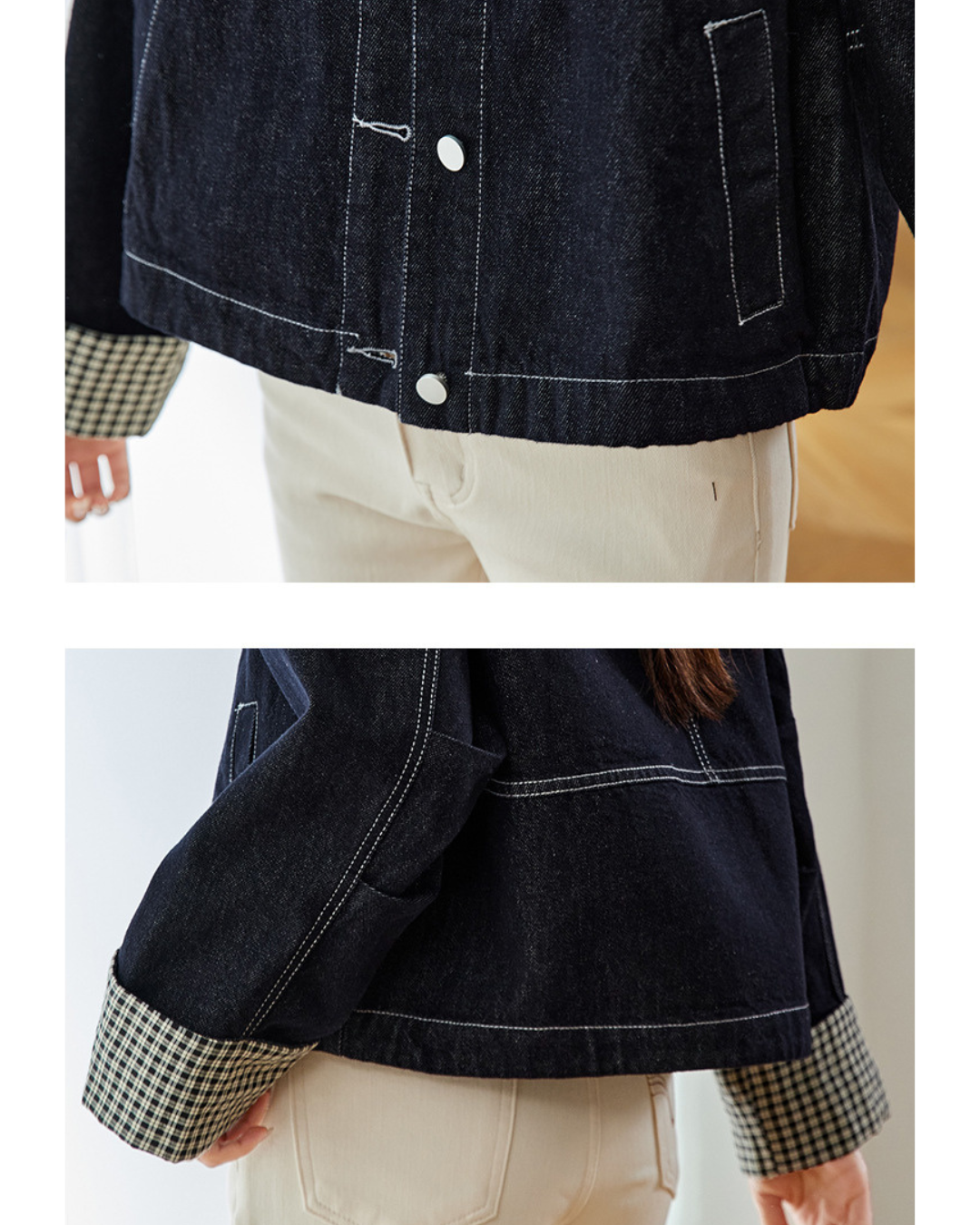 Indigo Check Cuff Jacket