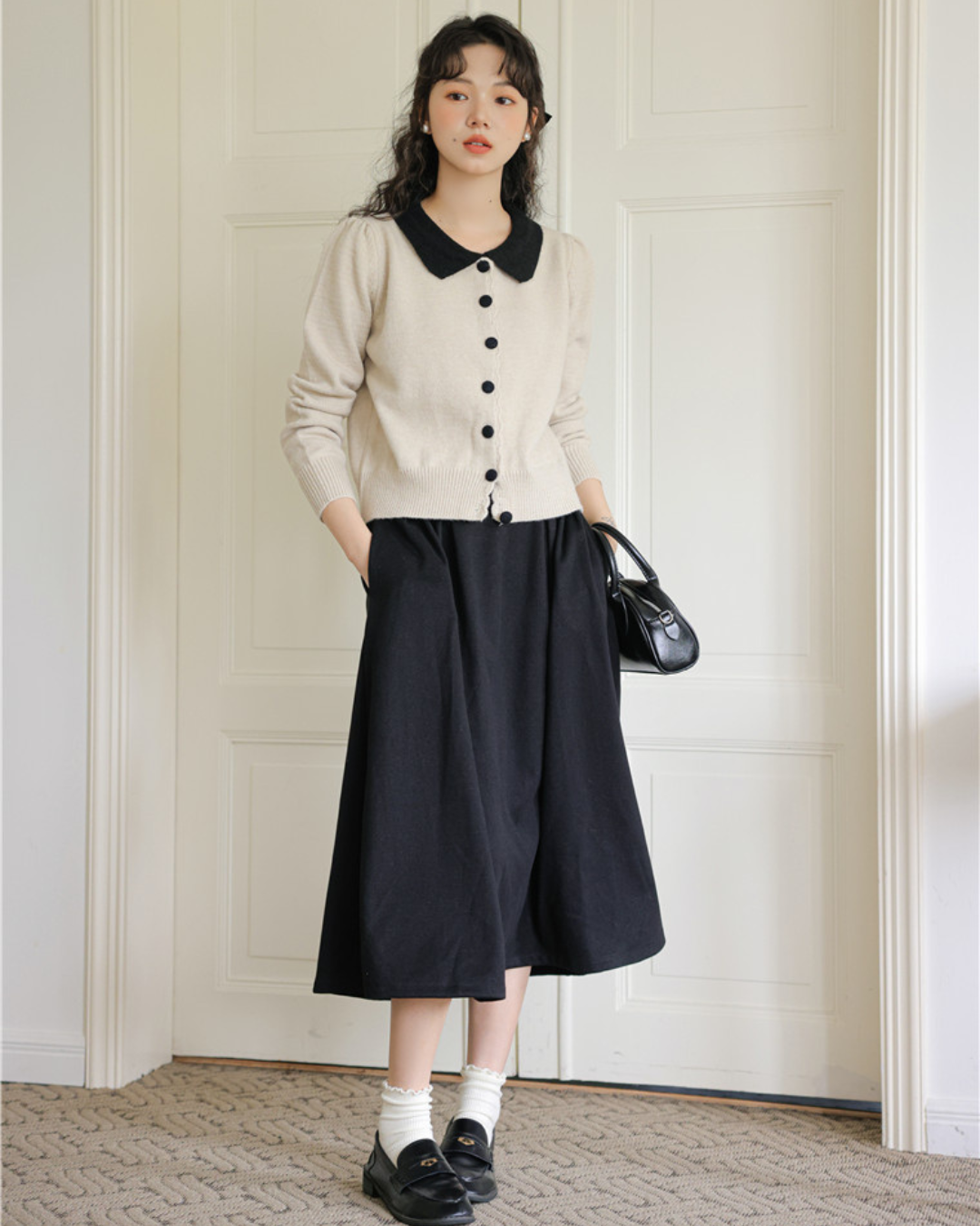 Elodie Soft Collar Knit Cardigan