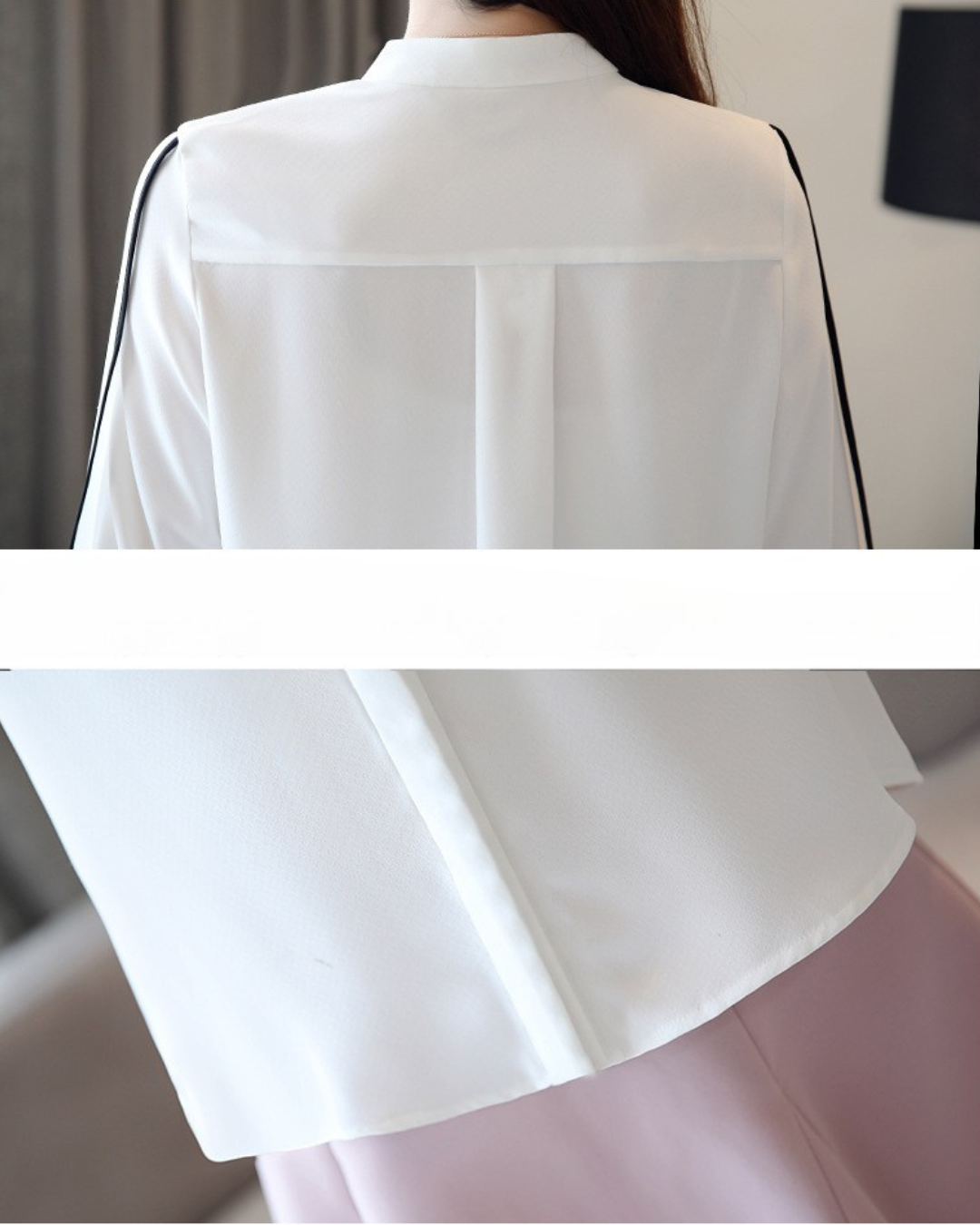 Noir Line Trim Blouse