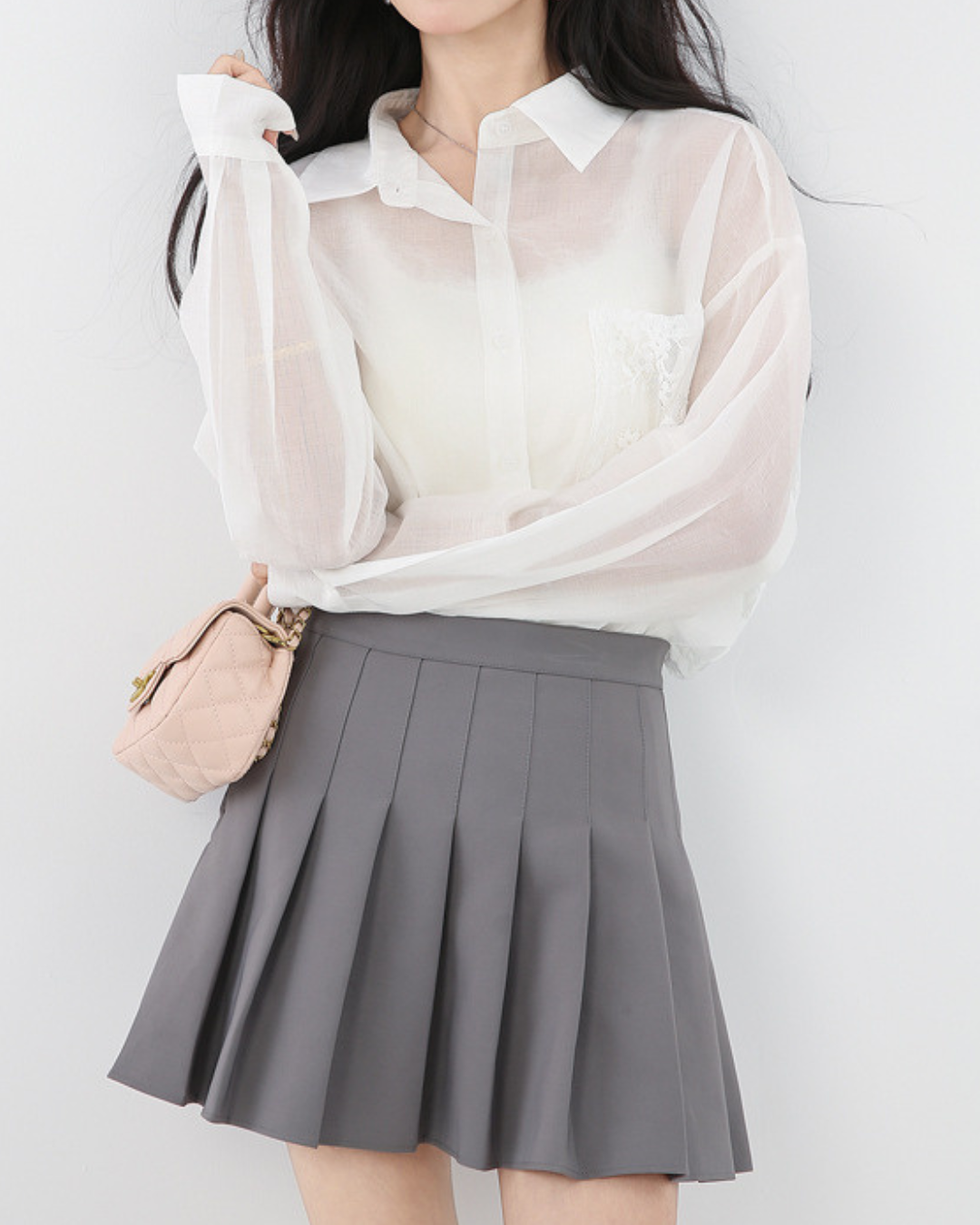 Lisse Sheer Bow Panel Shirt