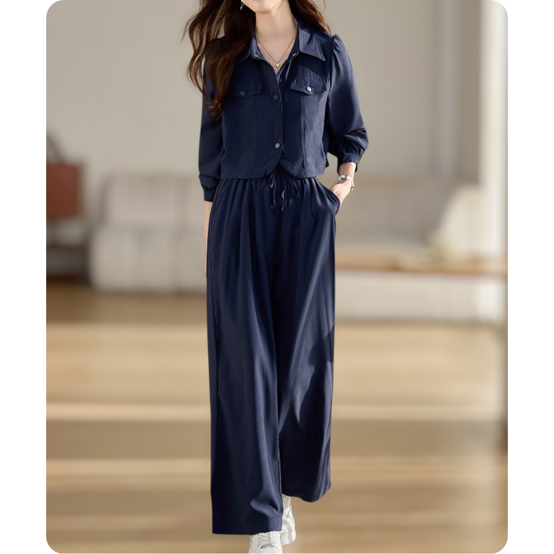 Solene Ease Pocket Shirt Set