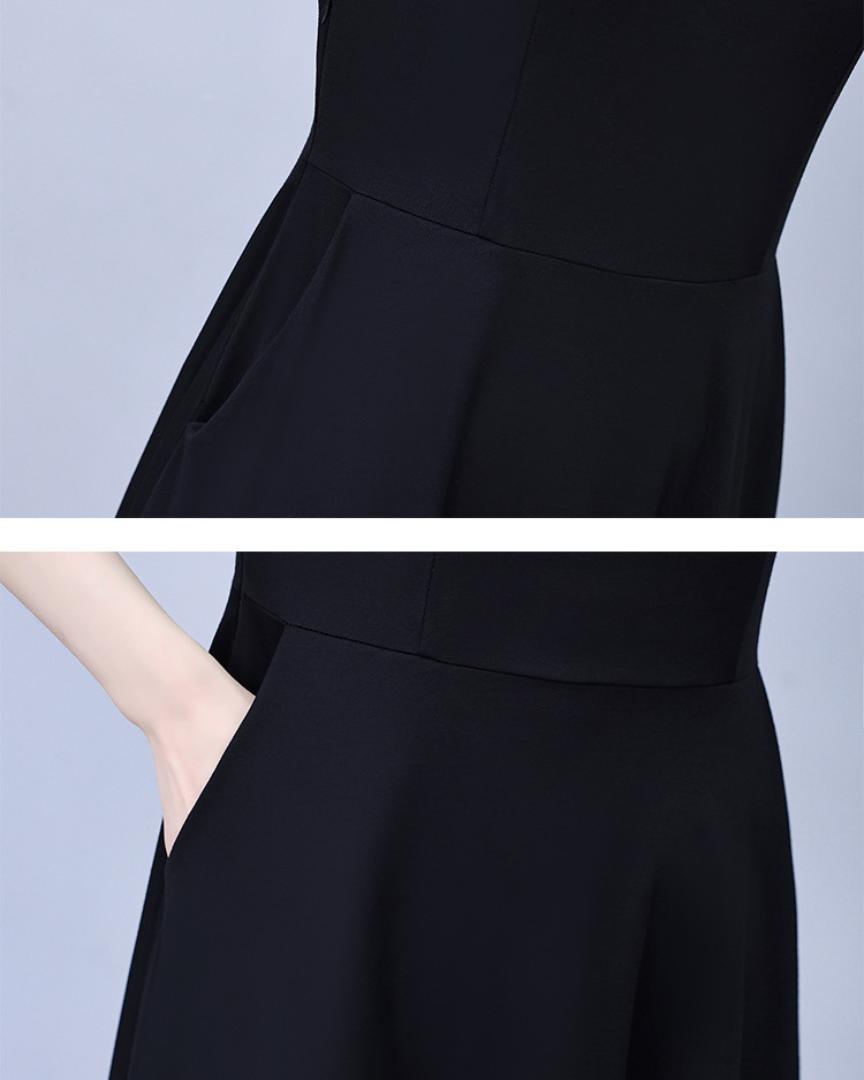 Lyna Sharp Collar Flare Dress
