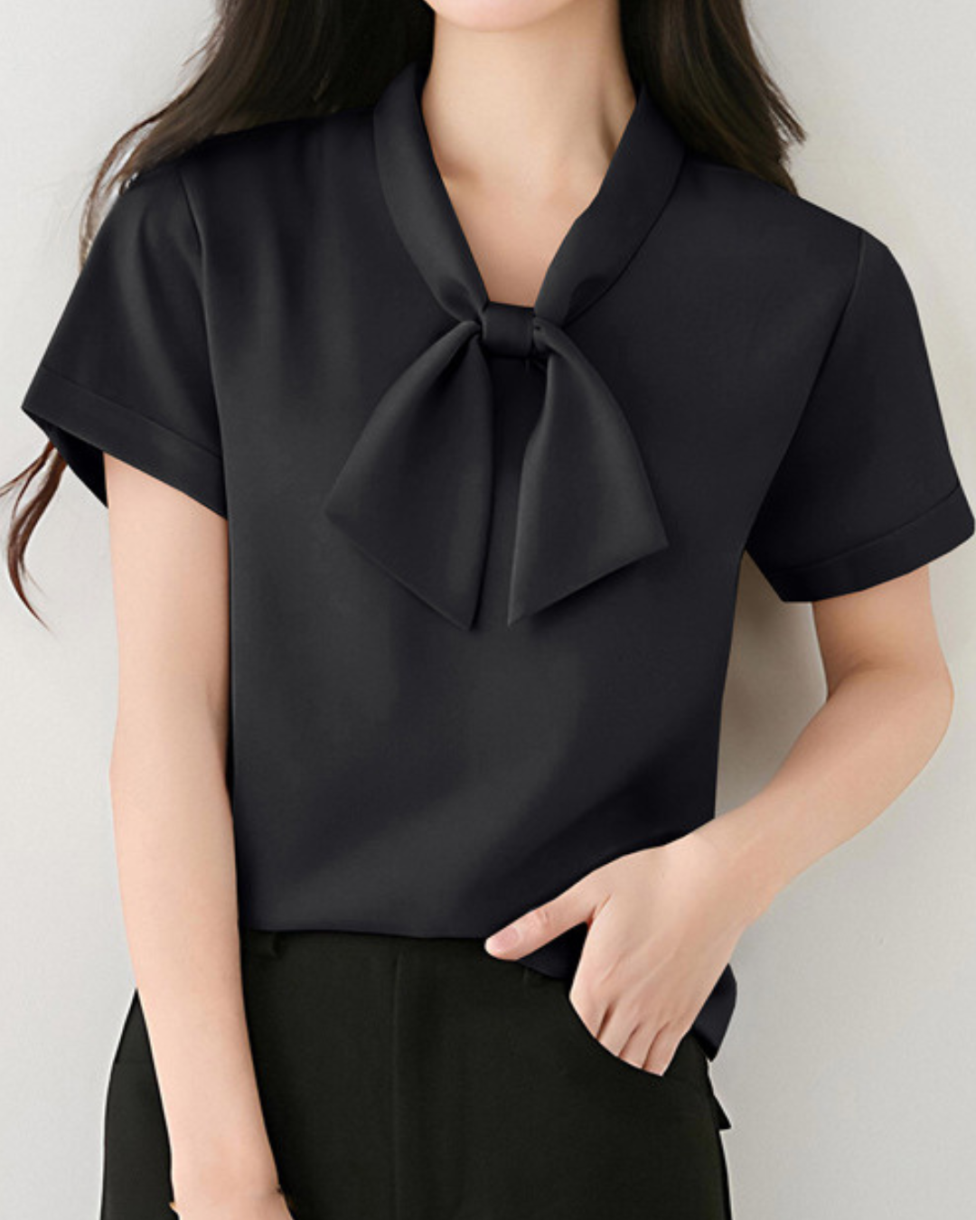 Alba Soft Bow Collar Blouse