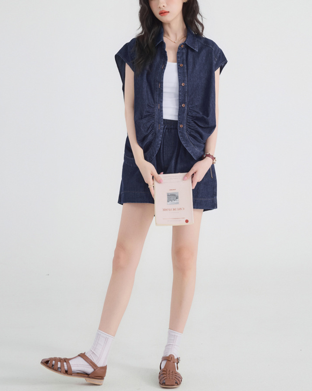 Aurea Ease Denim Short Set