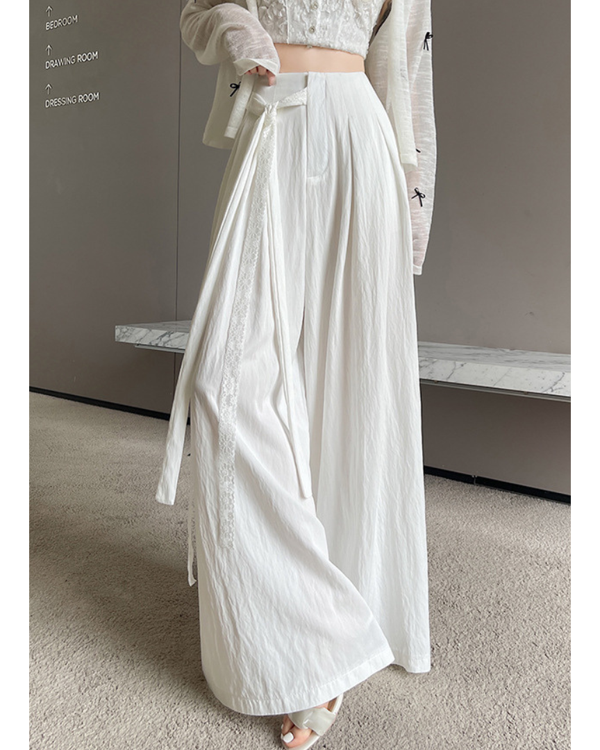Mira Lace Tie Wide Trousers