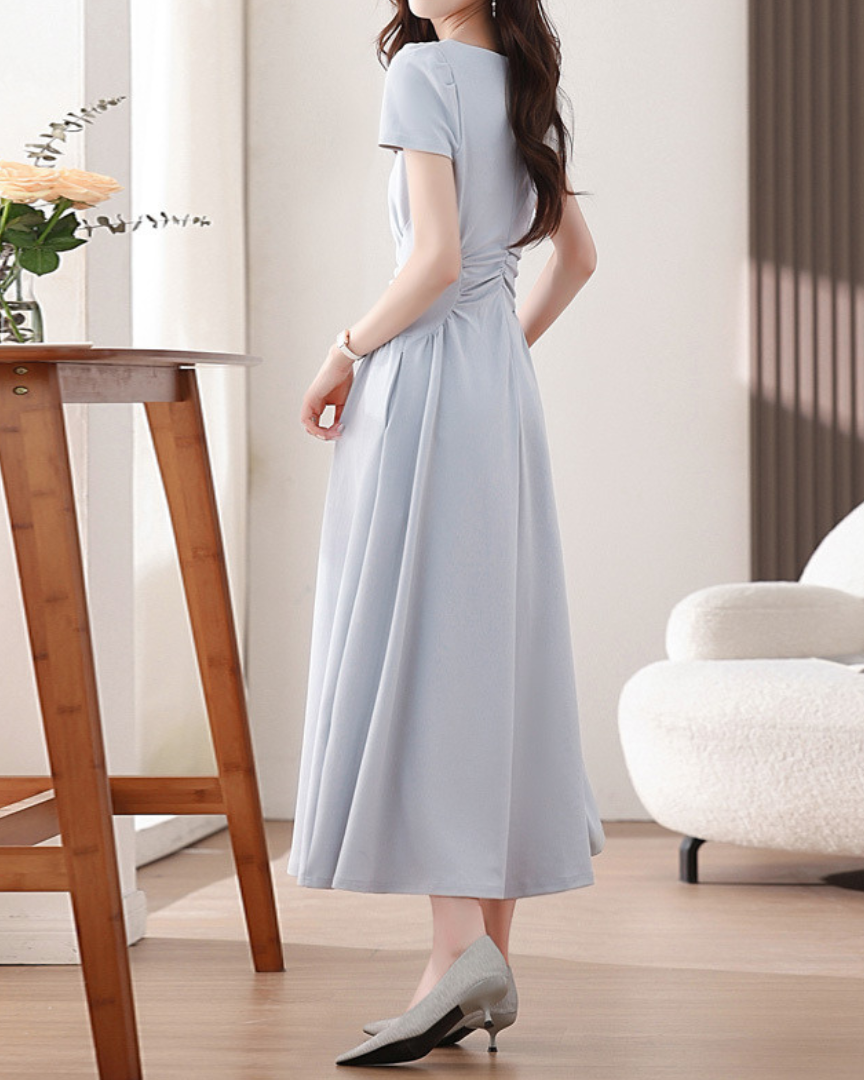 Serene Gathered Waist Midi Dress