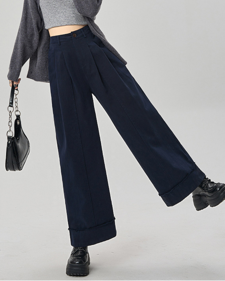 Mira Folded Wide Cotton Pants