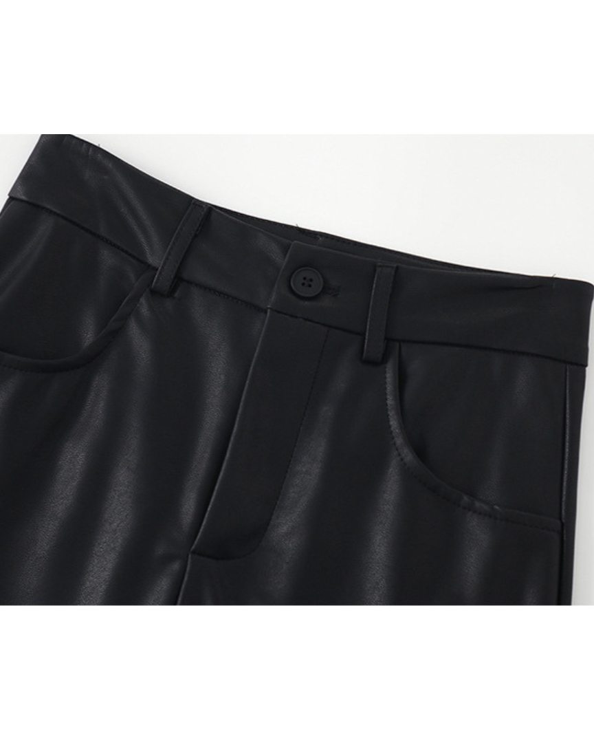 Elara Soft Line PU Leather Skirt