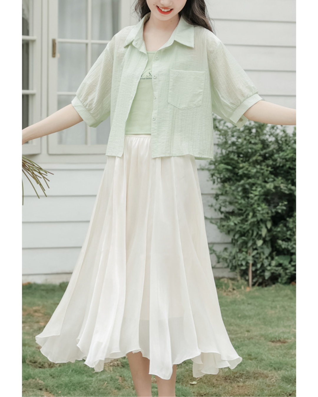 Lila Layered Voile Skirt Set