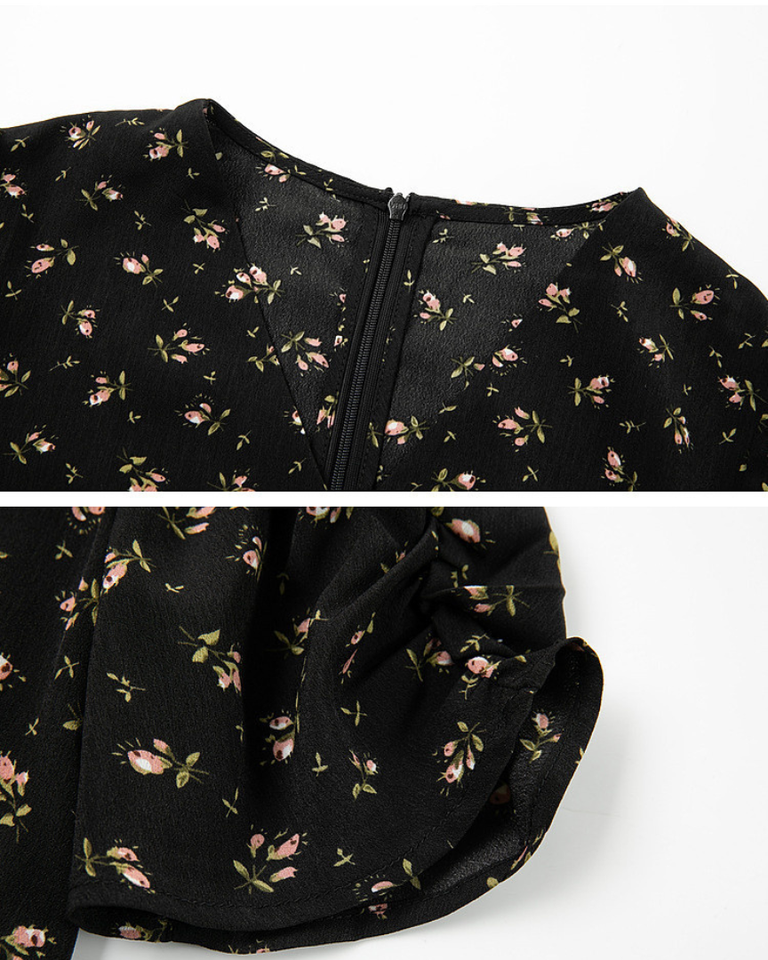 Vera Bloom Shirred Midi Dress